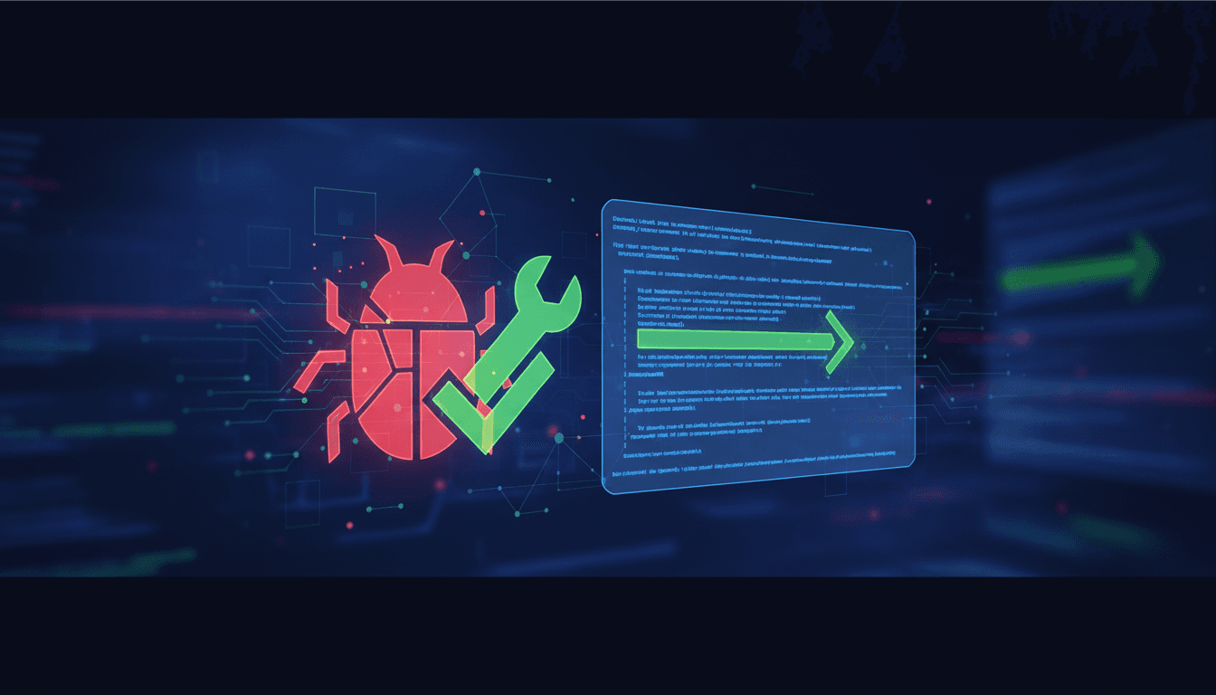 Man confidently coding, fixing a bug, ready for tech interview.