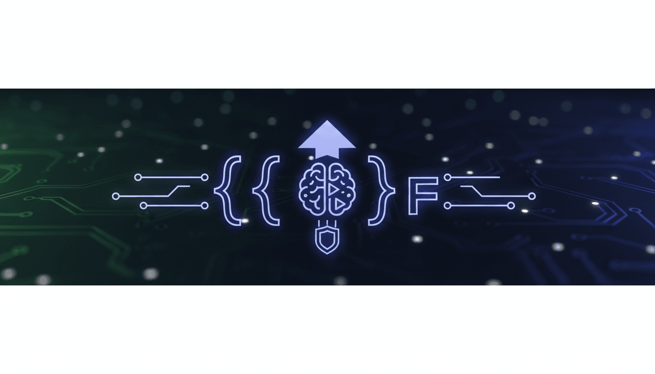 Man holding a shield with 'JavaScript Functions' on it, pointing to a job offer.