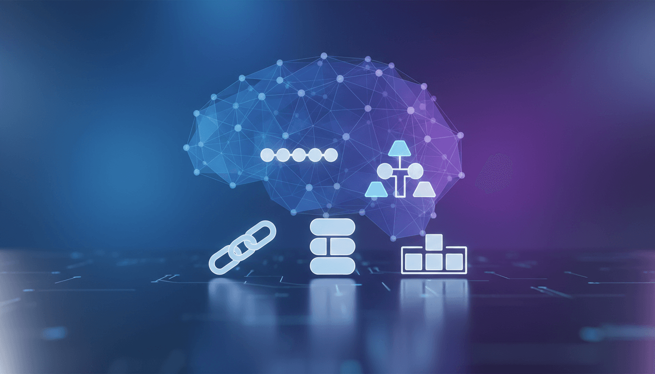 Abstract brain icon with data streams. Essential data structures for developers.